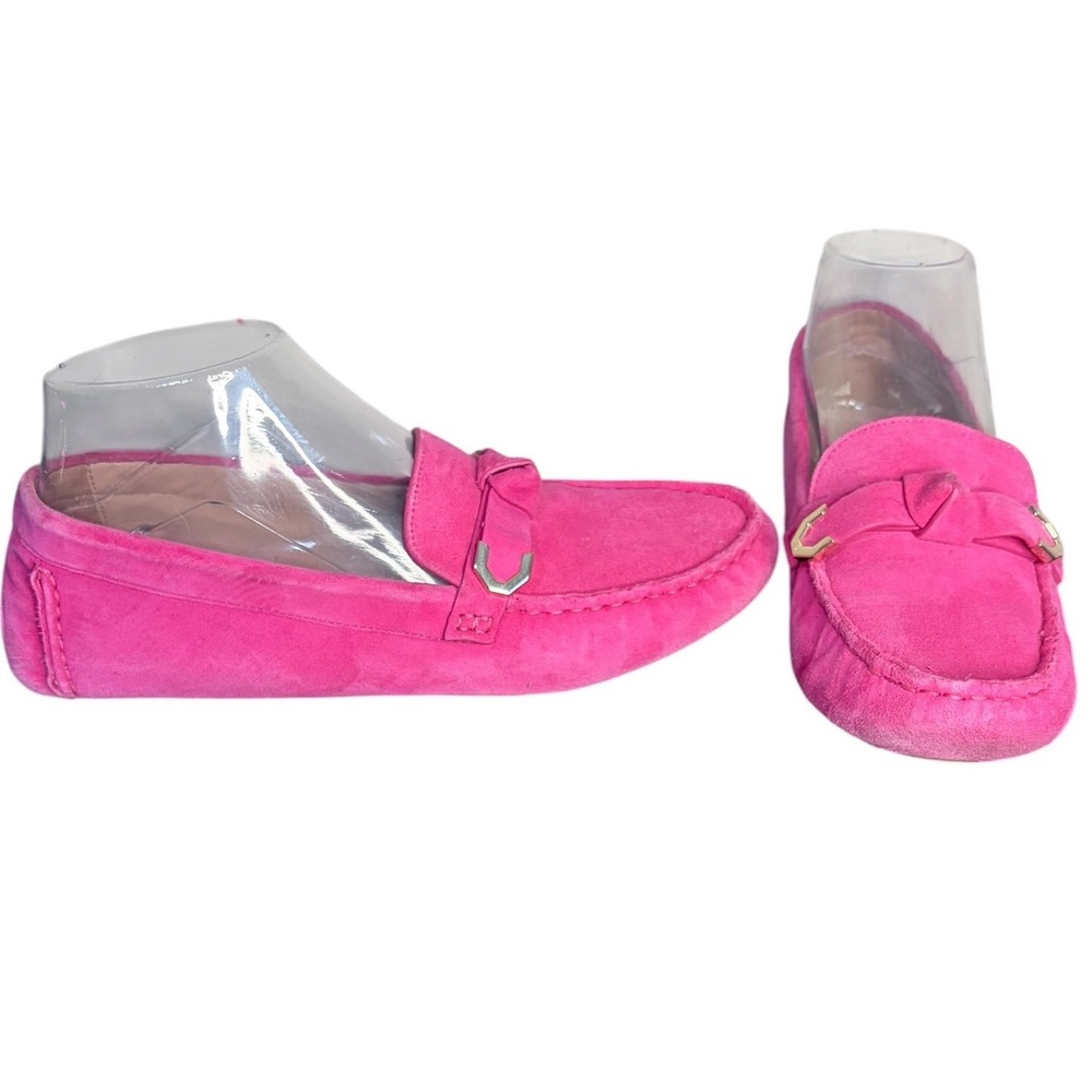 Cole Haan Pink Suede Loafers Driving Moccasins Women's Size 6.5